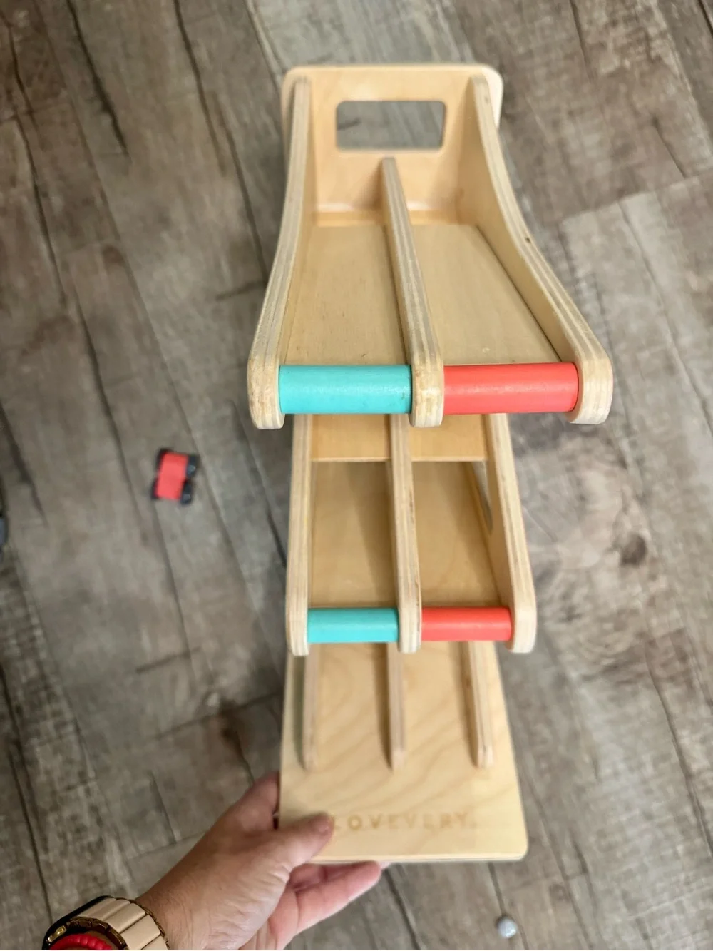Lovevery Race & Chase Ramp Wooden Car Ramp Toy Montessori Toddler Learning Toy - Picture 5 of 9